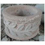 GP-816, Round Carved Stone Planter