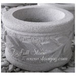 GP-816, Round Carved Stone Planter