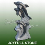 KY-038, Black granite dolphin sculpture