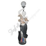 KLB-507, Garden Marble Figure Statue with Lamp