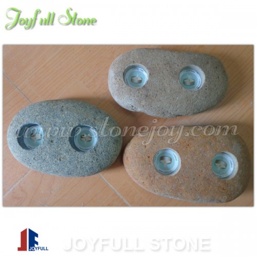 River stone Candle holders
