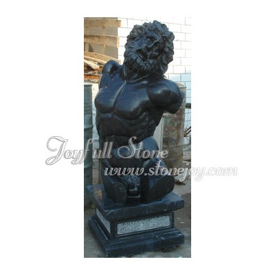 KB-512, Marble African Head Bust Statue Black